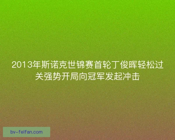 2013年斯诺克世锦赛首轮丁俊晖轻松过关强势开局向冠军发起冲击