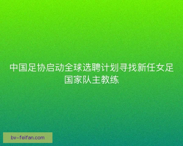 中国足协启动全球选聘计划寻找新任女足国家队主教练